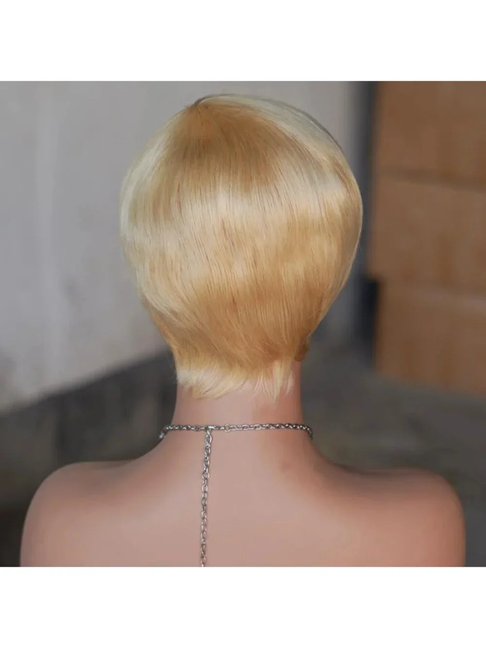 Blonde Pixie Cut Wig for Women - Short Layered Human Hair Bob, Glueless Style